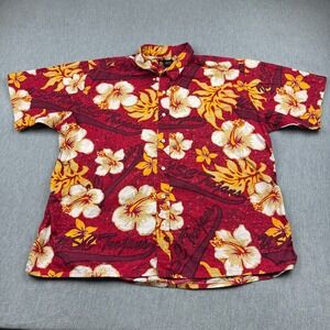 Vintage USC Trojans Mens Shirt 2XL Red Yellow Floral Hawaiian Camp Aloha